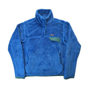 Patagonia Retool Blue Green Fleece Snap T Pullover Jacket Womens Small S